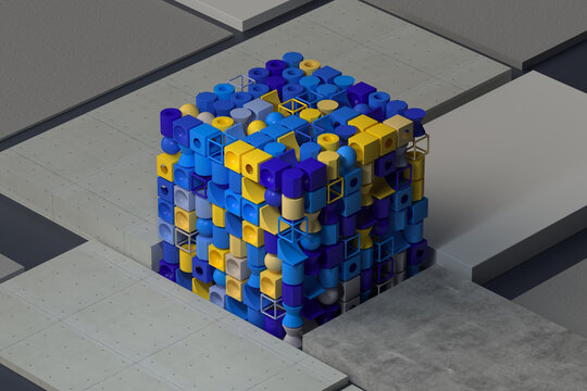 Geometric modules in a cube