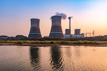 nuclear power plant in the morning