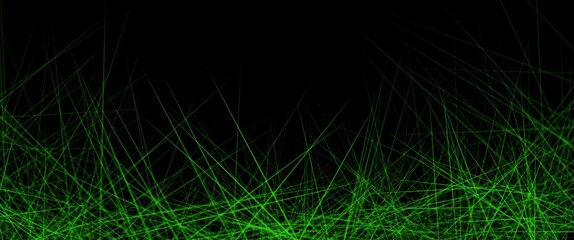 Abstract dark background stage, copy space, colorful neon green lights, bright reflections. Design concept for illustrations, decoration, wallpaper, backdrop, cinema scene or presentation.