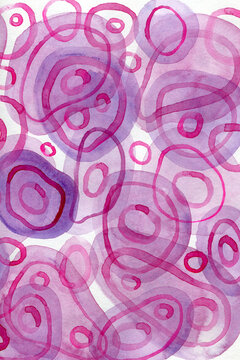 Abstract watercolor background with many ovals