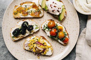 Ricotta toast variety platter