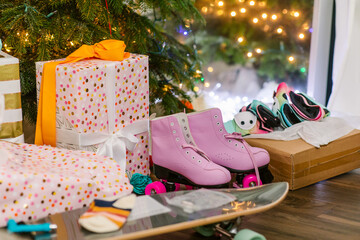 Gifts around Christmas tree