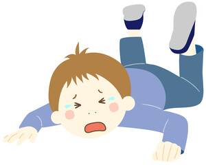 転倒してけがをした子供