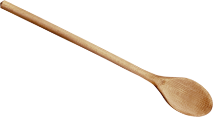 Single wooden spoon isolated on white