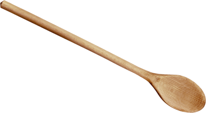 Single wooden spoon isolated on white