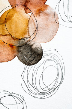 Ink and paint abstract on white background