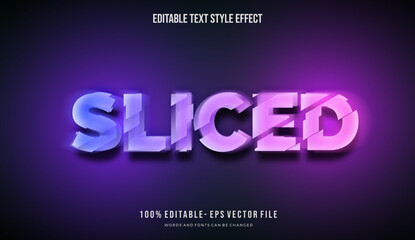 modern editable slice Text Style Effect with shiny vibrant color vector editable font	