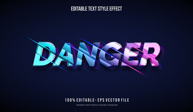modern editable slice Text Style Effect with shiny vibrant color vector editable font	