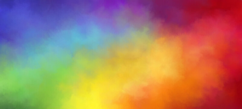 Rainbow background - abstract watercolor with soft, cloud gradient