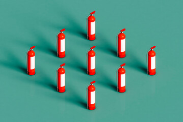 rhombus from red fire extinguishers