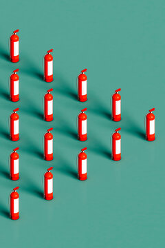 triangle from red fire extinguishers