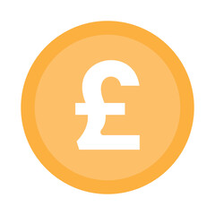 Coins or pound coin icon symbol signs for apps and websites with transparent background PNG