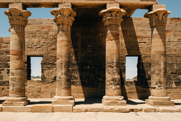 Colonnade at Temple of Philae. 