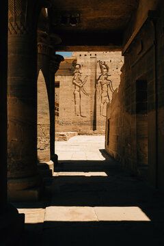 Carved wall within Temple of Philae