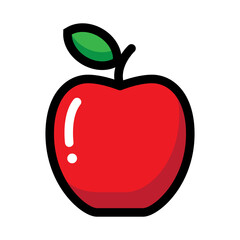 Red apple icon symbol signs for apps and websites with transparent background PNG