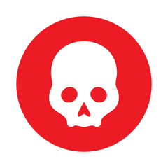 Skull or poison danger icon symbol signs for apps and websites with transparent background PNG