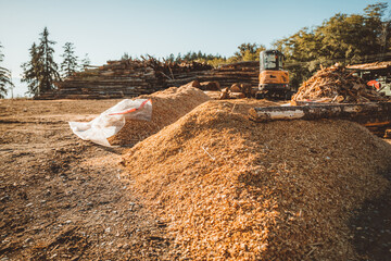 wood chips at a sawmill