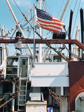 American flag waiving in the sun