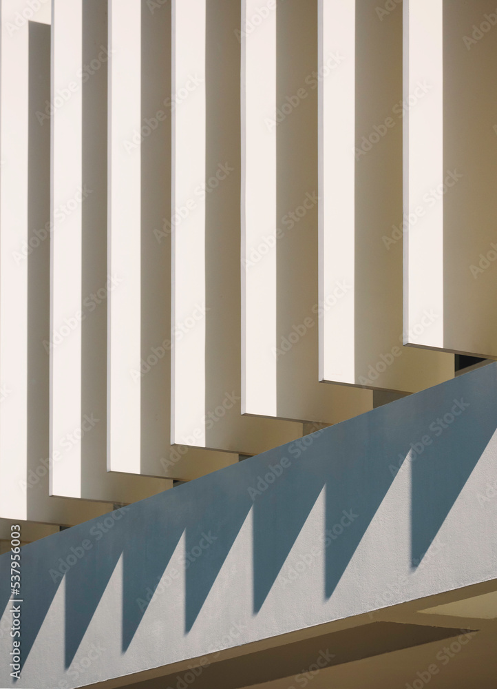 Poster Concrete pattern Building facade with shadow Architecture details