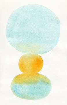 Equilibrium concept watercolor illustration