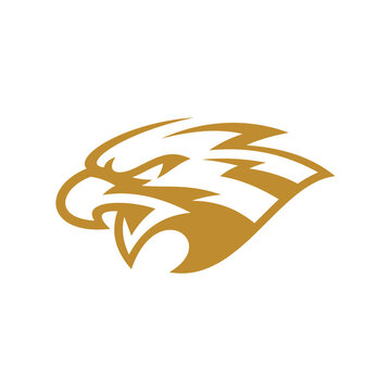 recommend clip art: Bird eagle falcon or hawk head line art mascot logo design
