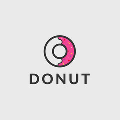 Naklejka premium sweet donut dessert logo design