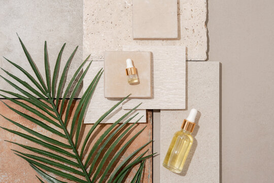 Glass Bottles on Natural Colored Tiles