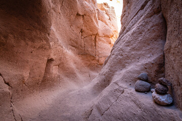 amazing canyon slot of quebrada de culebrillas in arequipa, peru