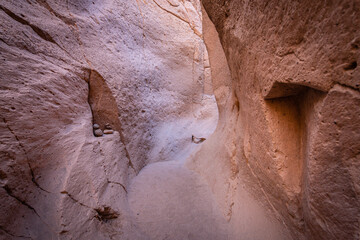 amazing canyon slot of quebrada de culebrillas in arequipa, peru