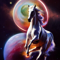 Obraz na płótnie Canvas horse on the space