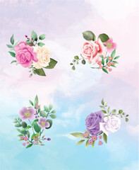 Fototapeta na wymiar Roses Flower Illustration