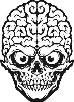 recommend clip art: Head Skull Brain Mascot Silhouette Vector illustrations for your work Logo, mascot merchandise t-shirt, stickers and Label designs, poster, greeting cards advertising business company or brands.
