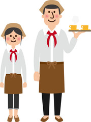 Obraz premium カフェ店員ベクターデータ