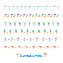 여름 트로피컬 수채화 꾸미기 라인 구분선 모음