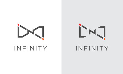 infinity symbol logo design , logotype letter I N in form of infinity symbol isolated on with N letter