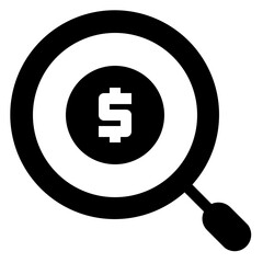 Icon Money Search With Style Glyph