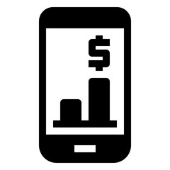 Fototapeta premium Icon Mobile Analysis With Style Glyph