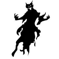 flying evil spirit silhouette halloween