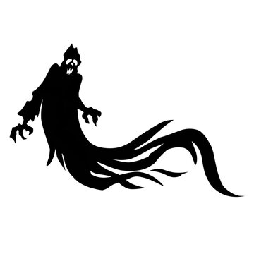 flying evil spirit silhouette halloween