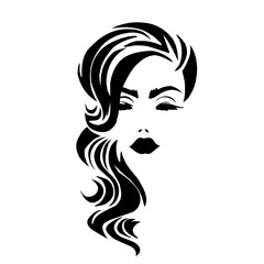 woman hairstyle icon illustration