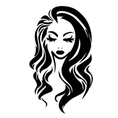 woman hairstyle icon illustration