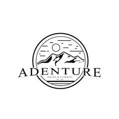 Mountain logo symbol for nature landscape or Outdoor Adventure.
