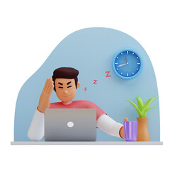 young man feeling dizzy 3d character illustration