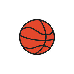 Colorful Basketball Basket Ball Icon Vector Logo Symbol Template