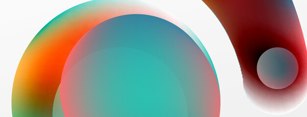 Fluid abstract background, round shapes and circle flowing design for wallpaper, banner, background or landing