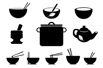 The silhouette of the dishes