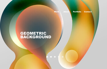 Abstract liquid background for your landing page design. Web page for website or mobile app wallpaper
