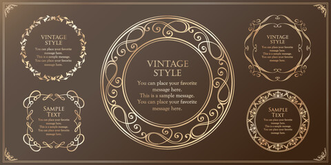 オシャレなフレーム。デザインテンプレート。ゴージャスな額のセット。