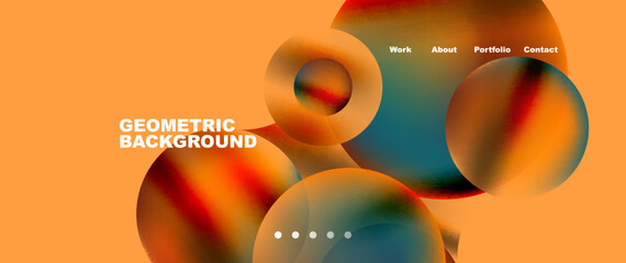 Liquid shapes with flowing gradient colors. Round elements and circles. Vector illustration for wallpaper, banner, background, leaflet, catalog, cover, flyer