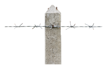 close up of a fence wire isolated and save as to PNG file